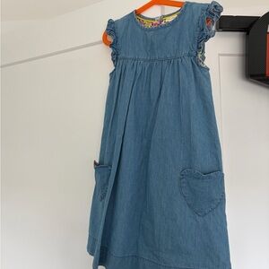 Mini Boden Denim Dress with Heart Pockets